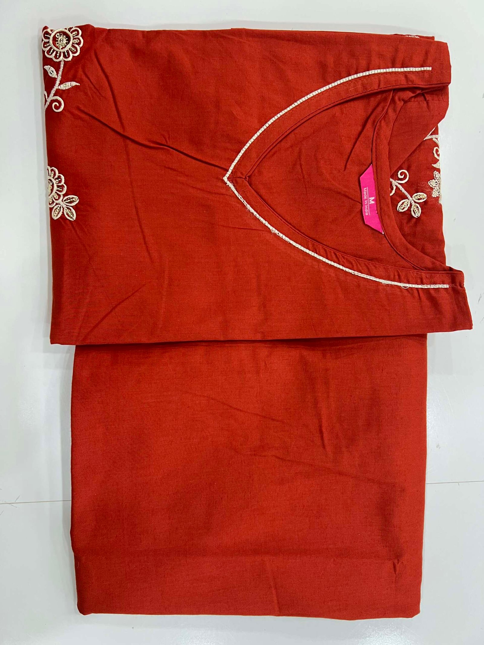 Orange Floral Embroidered Co-Ord Set - Image 2