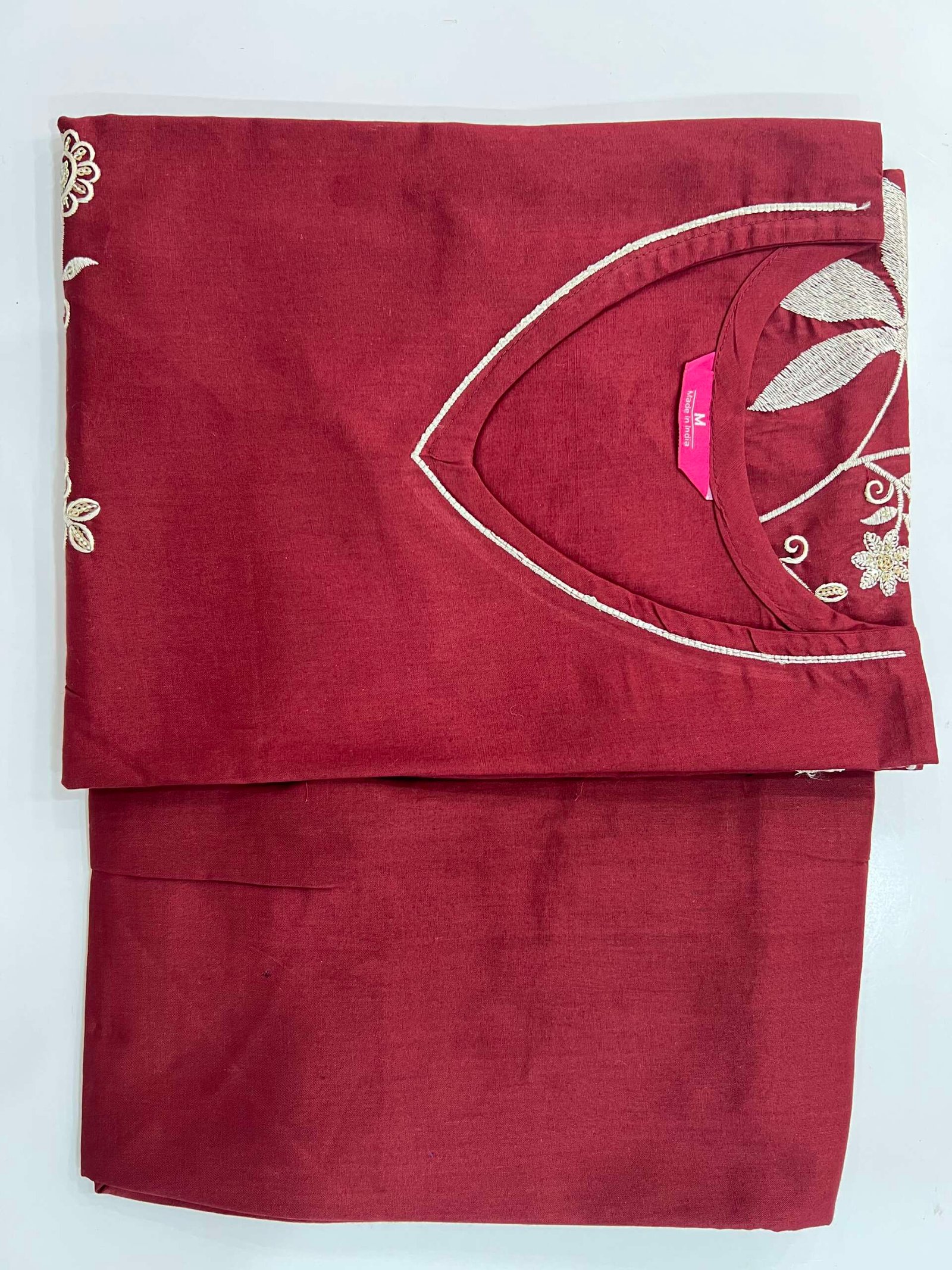 Maroon Floral Embroidered Co-Ord Set - Image 2
